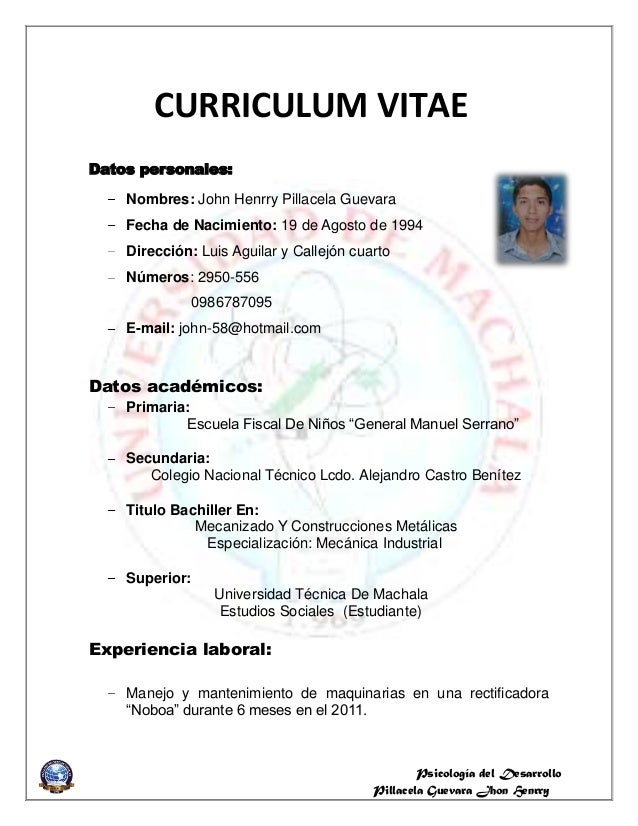 como hacer un curriculum vitae simple yahoo