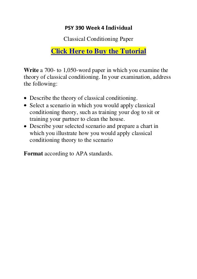 Classical conditioning paper