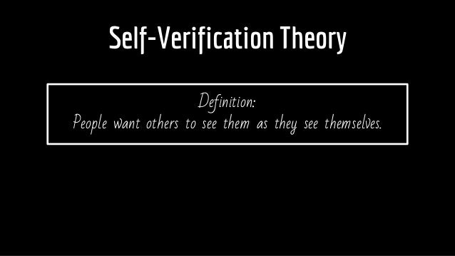 Image result for SELF VERIFICATION THEORY