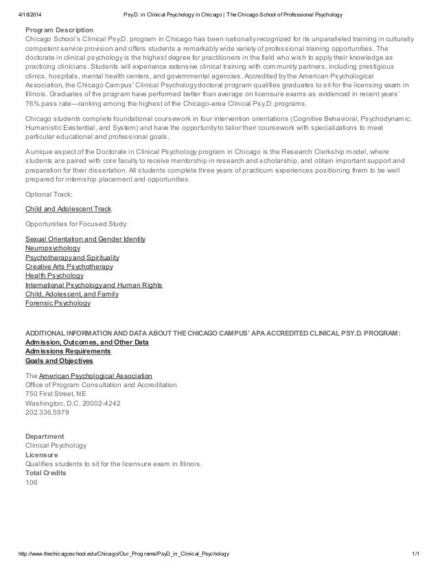 Psyd clinical psychology the chicago school of professional psychol⦠Psyd clinical psychology the chicago school of professional psycholâ¦