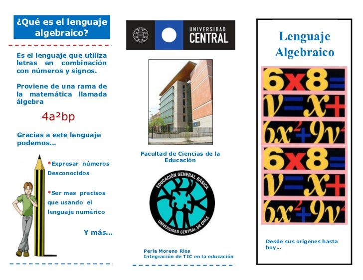 LENGUAJE ALGEBRAICO QUE ES lenguaje algebraico que es: