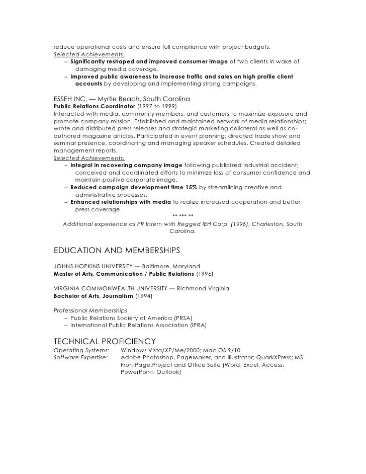 <strong>PUBLIC RELATIONS AGENCY SAMPLE RESUME</strong> Example public relation resume template