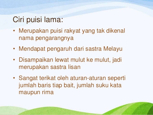 Puisi Lama, Puisi Lama , Contoh Puisi Lama
