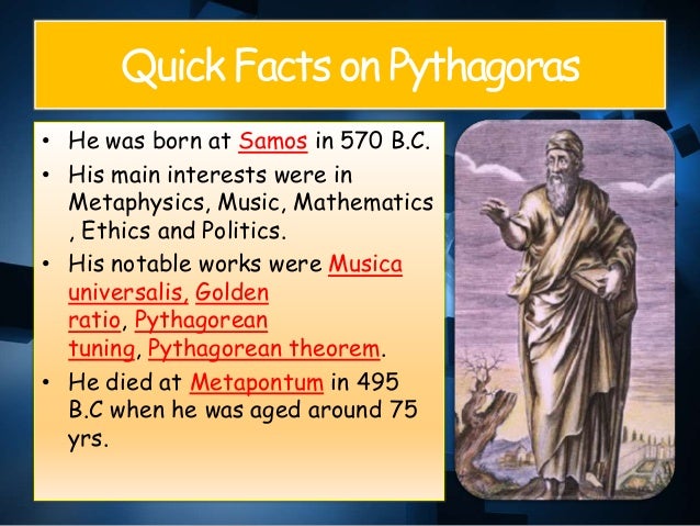 a biography of pythagoras of samos One of the most important mathematical theorems is named after pythagoras of samos, but this semi-mythical greek sage has more to offer than formulas he is said to. a biography of pythagoras of samos One of the most important mathematical theorems is named after pythagoras of samos, but this semi-mythical greek sage has more to offer than formulas he is said to.