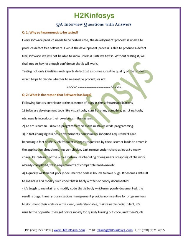 qa questions and answers