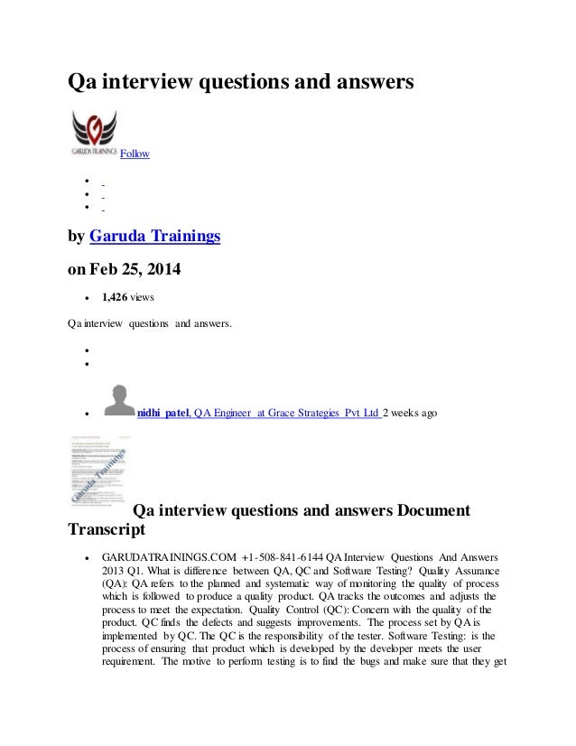 qa questions and answers