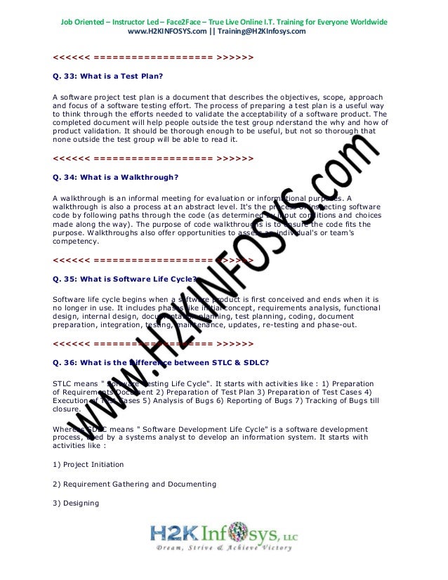 qa testing interview questions and answers