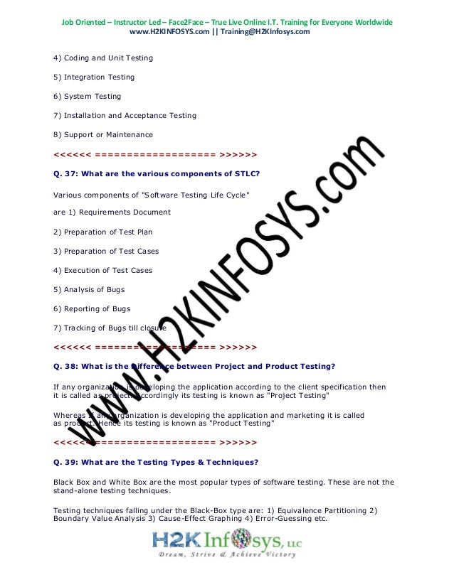 qa testing interview questions and answers