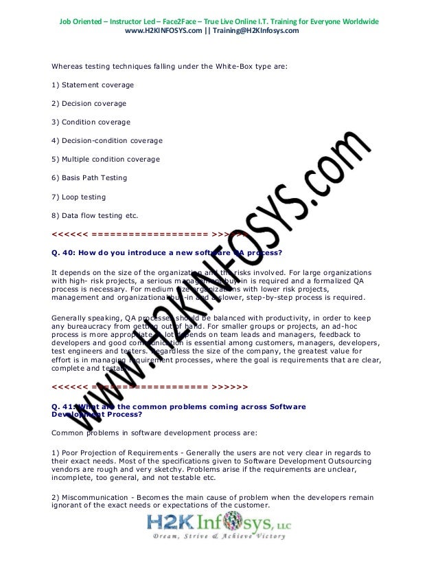 qa testing interview questions and answers