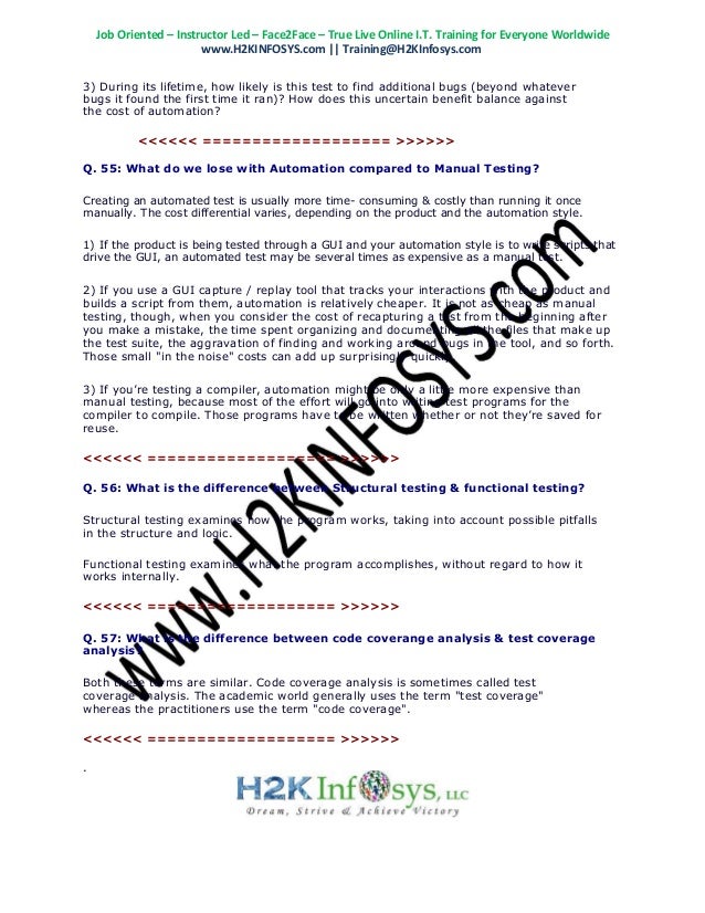 qa testing interview questions and answers