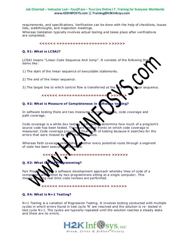qa testing interview questions and answers