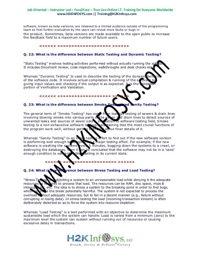 qa testing interview questions and answers