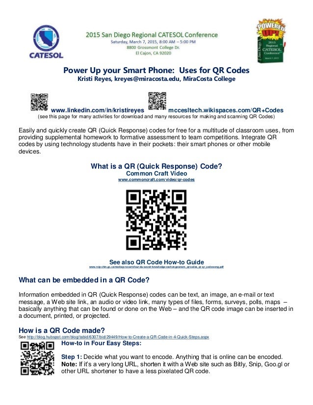 Qr Codes in ESL Poster Presentation