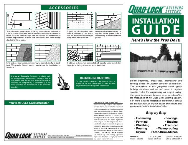 Quad-Lock Insulated Concrete Forms Installation Guide