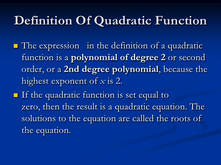 quadratic definition quadratic definition