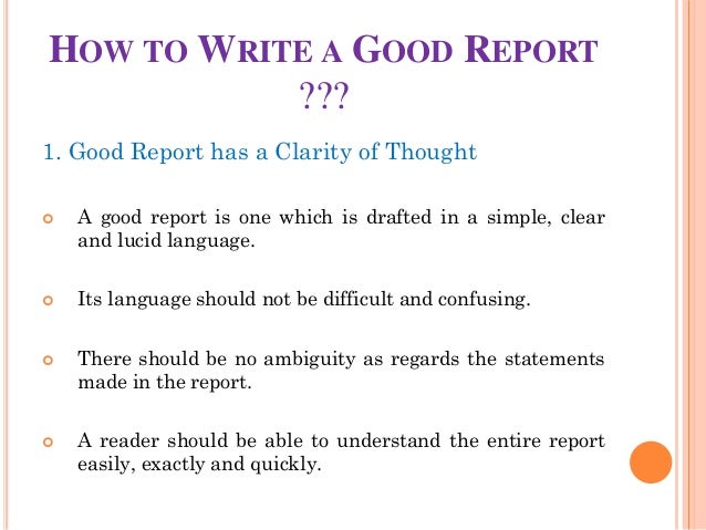 Writing good reports
