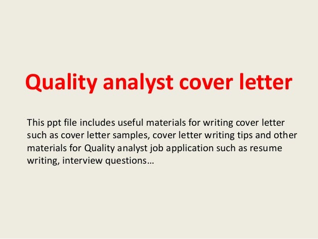 quality assurance cover letter sample