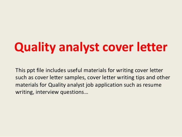 Cover letter qa analyst