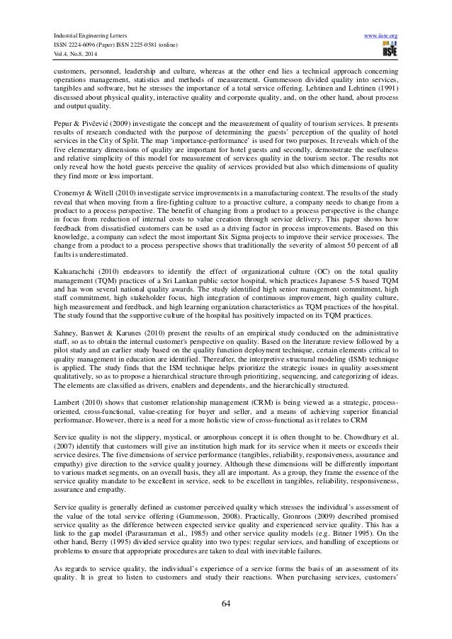 Literature review on service operations management
