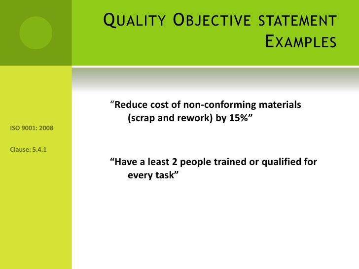 quality assurance objective statement presentation on establishing quality objectives quality assurance objective statement presentation on establishing quality objectives