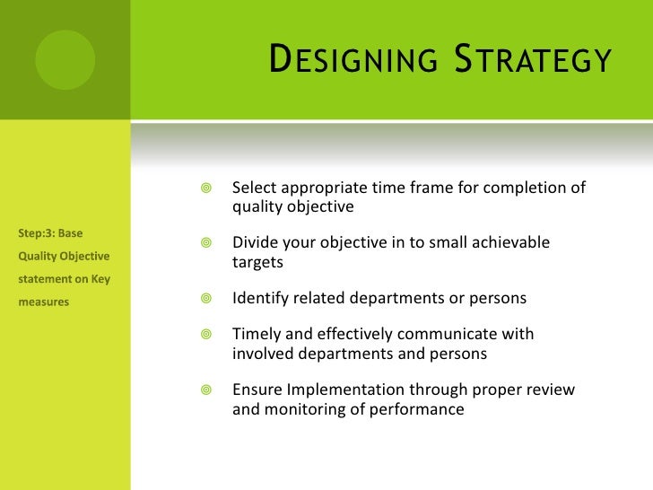Presentation on Establishing Quality Objectives
