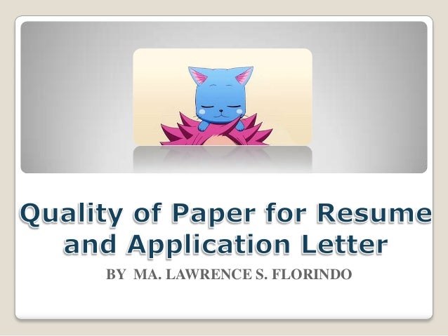 resume quality paper
