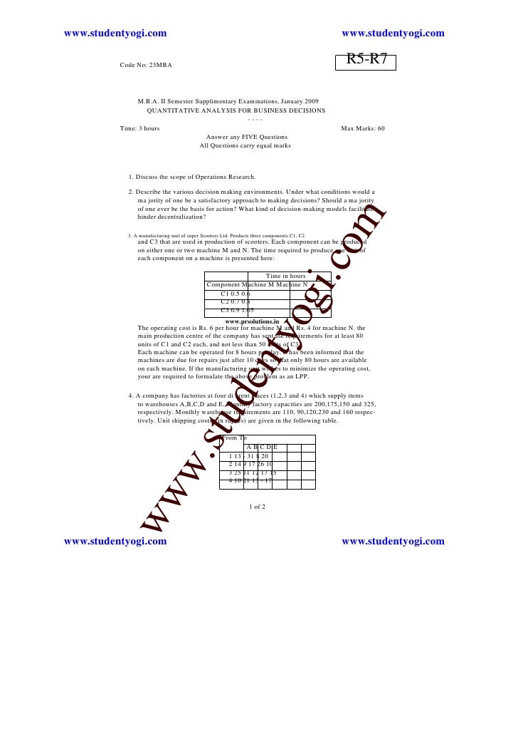 Mba Quantitative Analysis For Business Decisions Pdf quantitative analysis for business decisions set1 Mba Quantitative Analysis For Business Decisions Pdf quantitative analysis for business decisions set1