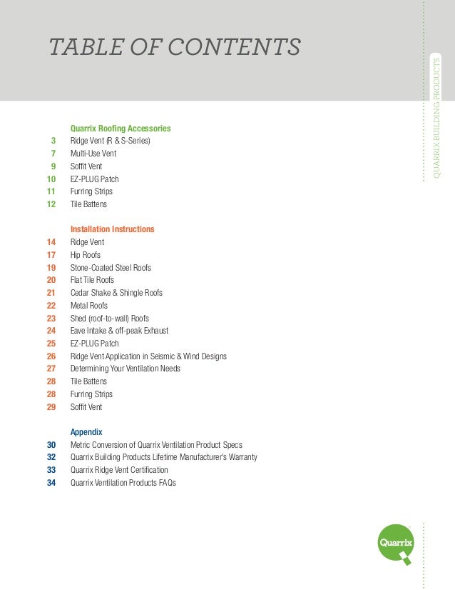 Quarrix Roofing Ventilation Product Guide