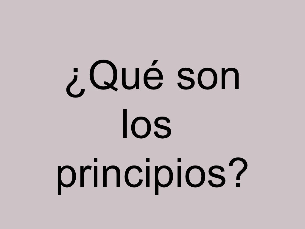 ¿Qué son los principios?