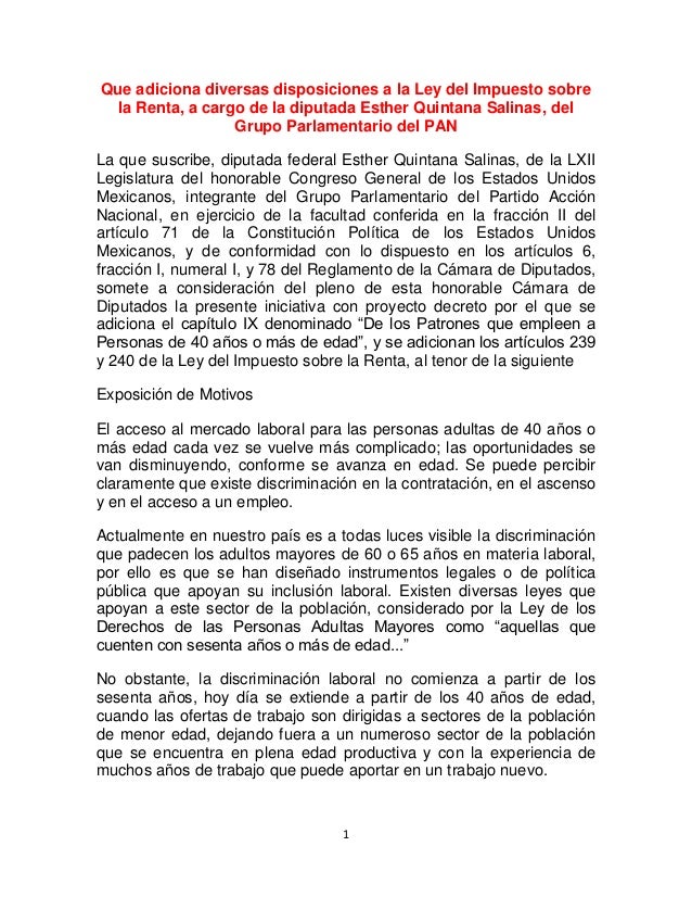 LA LEY DE IMPUESTO SOBRE LA RENTA la ley de impuesto sobre la renta:
