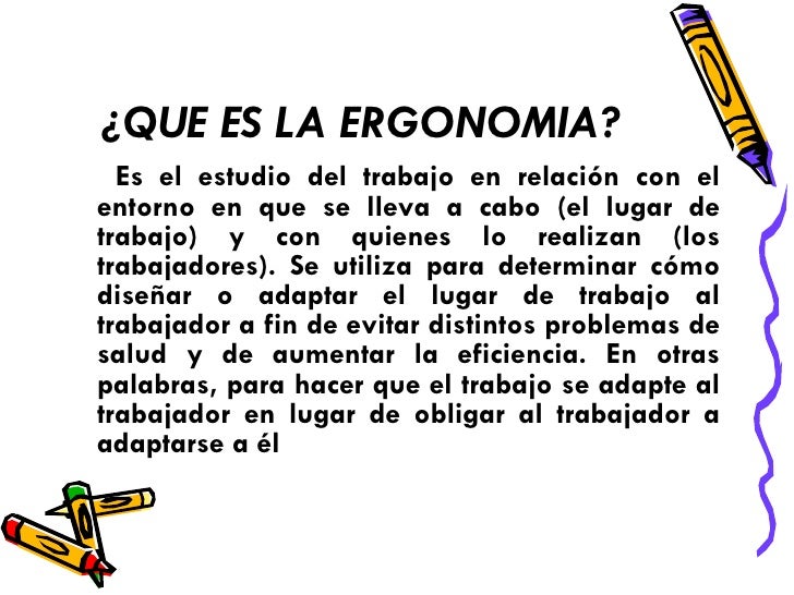 Que Es La Ergonomia