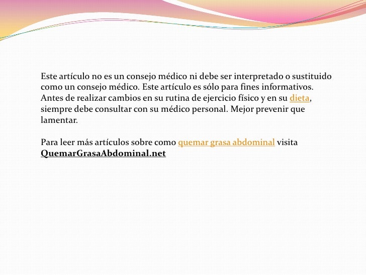 Recetas para perder grasa abdominal entrenamiento intervalos Recetas para perder grasa abdominal