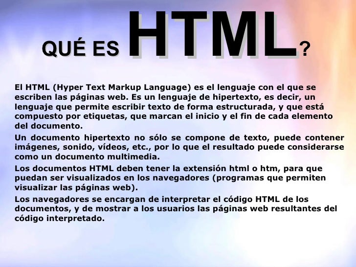 Qué es html