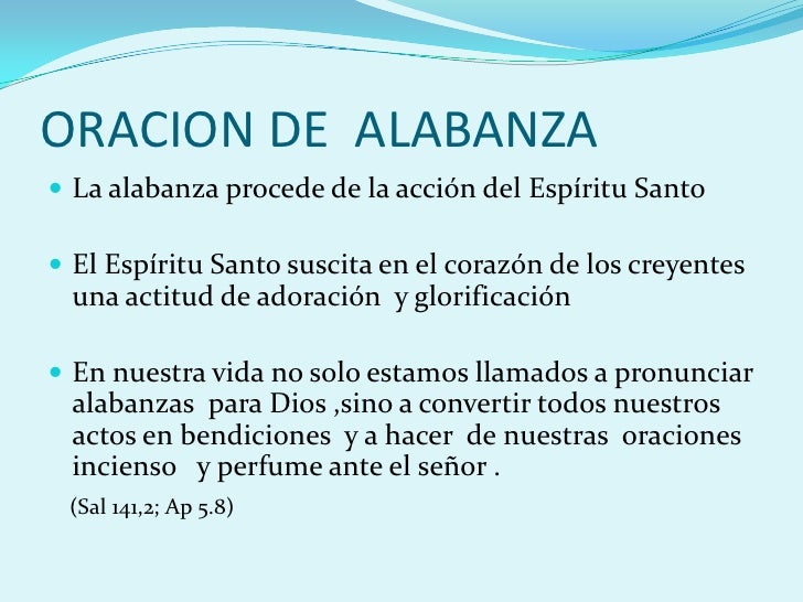 Resultado de imagen para oracion de alabanza tipos de oracion