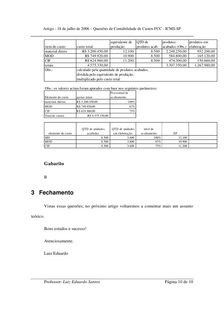Contabilidade de custos artigos