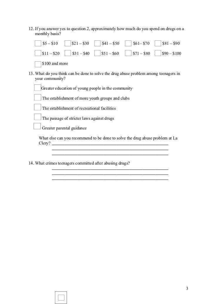 Example of questionnaire in thesis writing