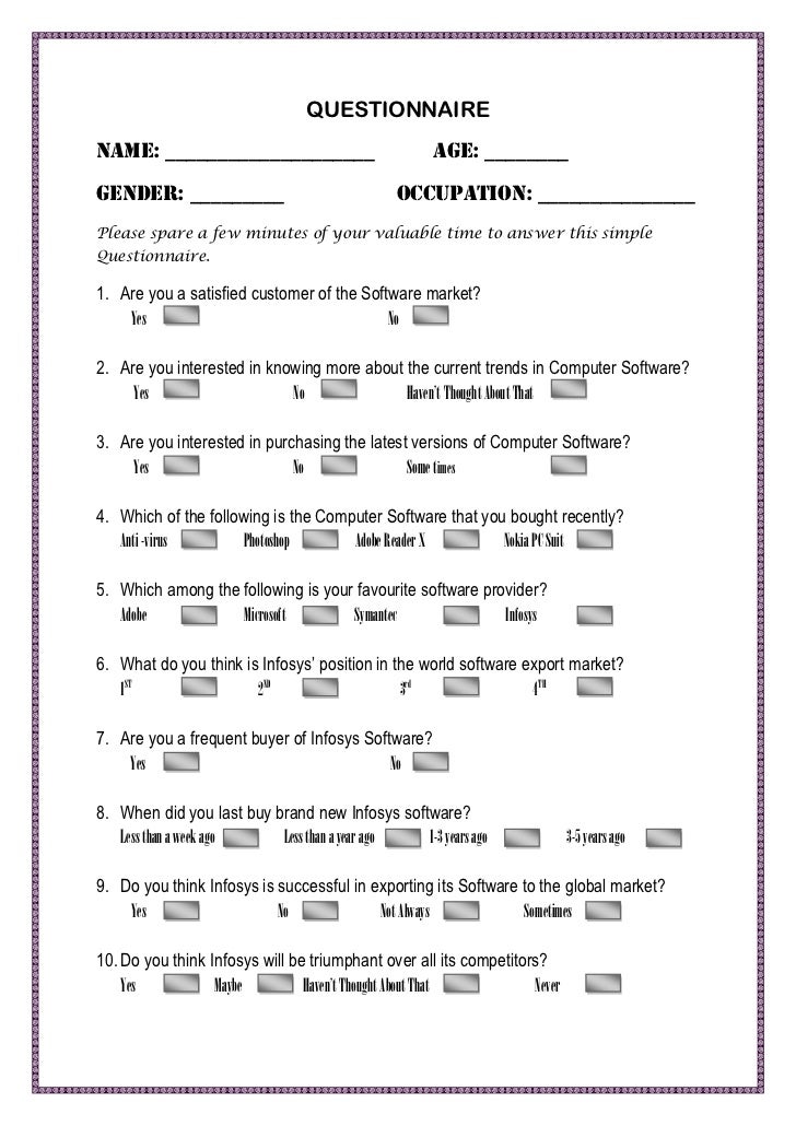 Market survey questions