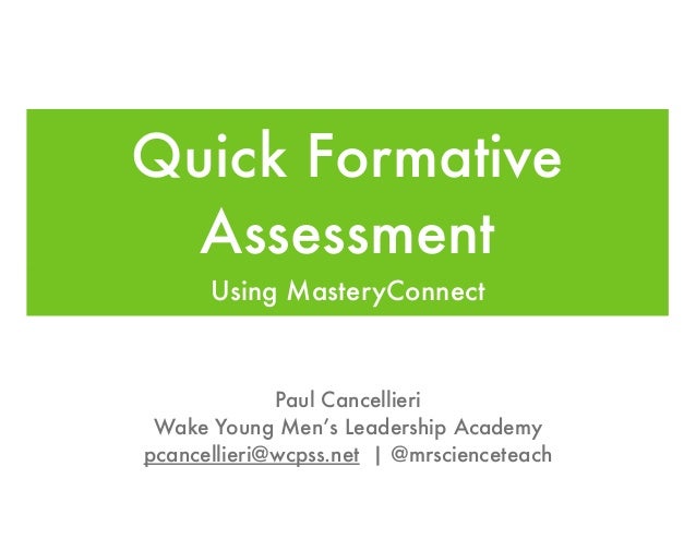 Quick Formative Assessment With MasteryConnect