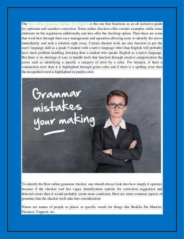 Grammar checker for essays