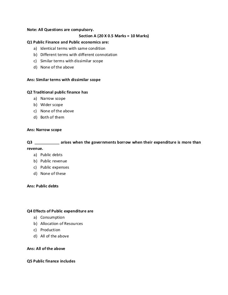 finance questions