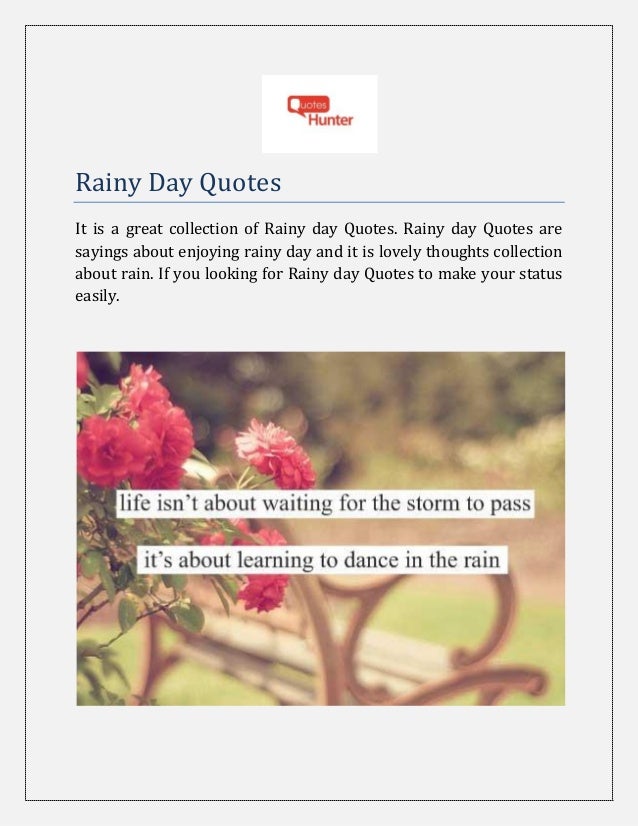 Rainy Day Quotes