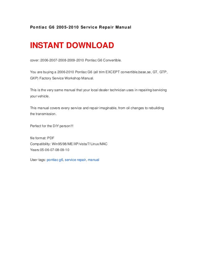 car service g6 manual repair