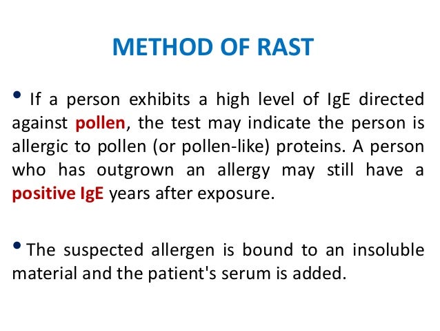 Radio allergosorbent test (rast)