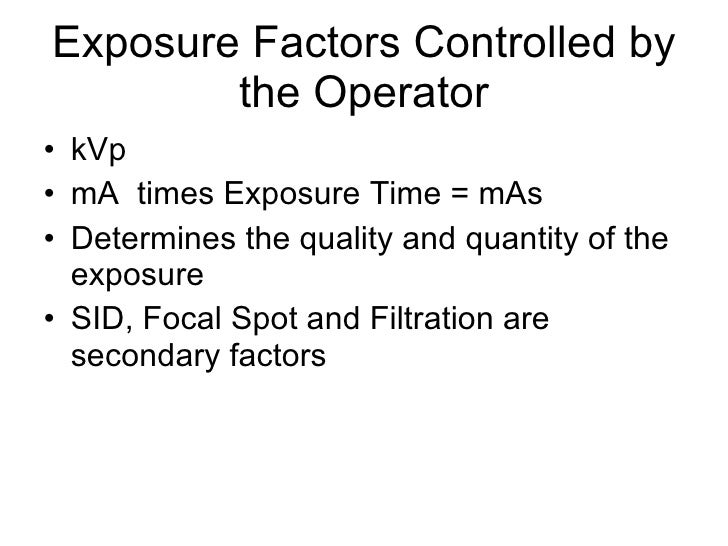 Radiographic exposure and image quality