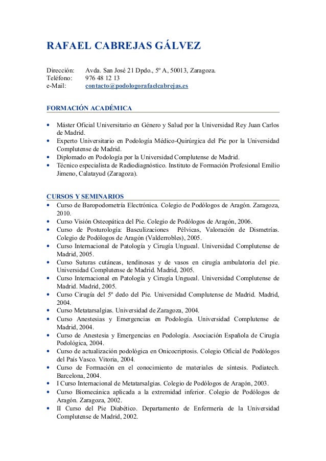 Curriculum vitae podologo 08 picture