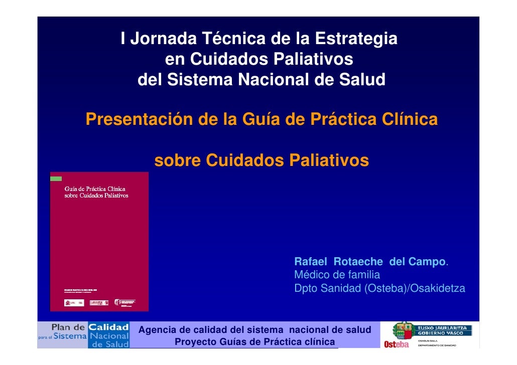 Guía de Práctica Clínica sobre Cuidados Paliativos