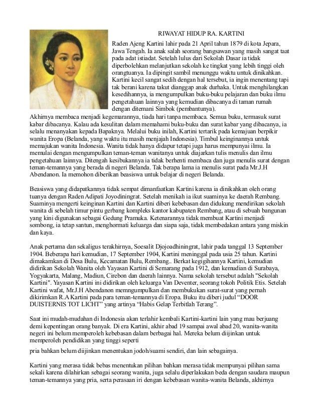 Contoh Biografi Ra Kartini Singkat  Contoh 36
