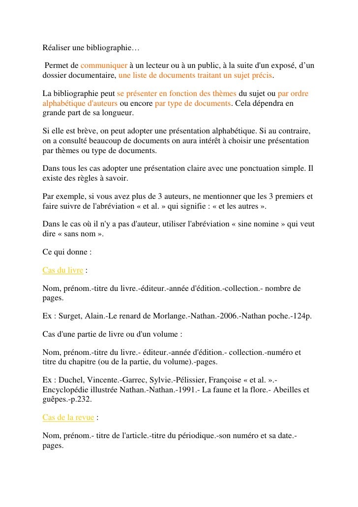 RéAliser Une Bibliographie
