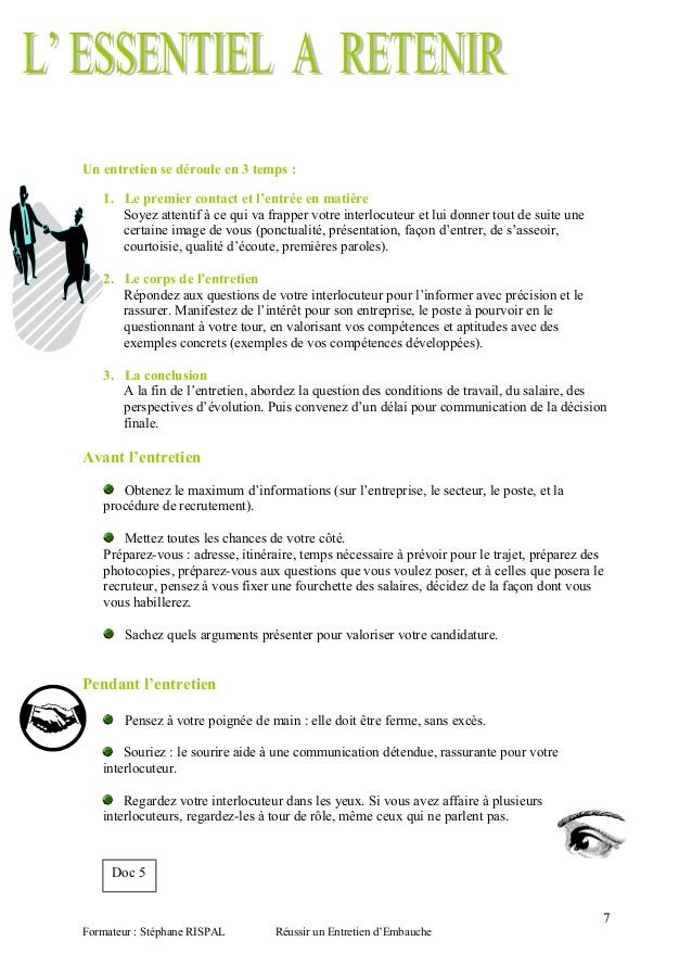 Réaliser un entretien d'embauche