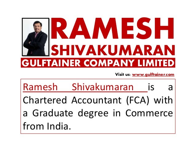 Ramesh Shivakumaran Gulftainer Company Limited